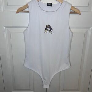 East Carolina ECU Hype & Vice Women's White‎ Bodysuit Medium